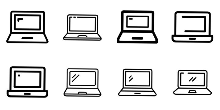 laptop icon set. pictogram isolated on white background. Vector illustration.