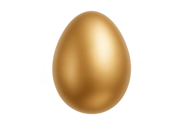 Golden egg representing wealth, luxury, and success with transparent background