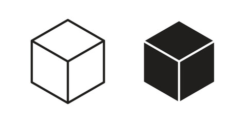 Cube icon collection with multiple styles. EPS10