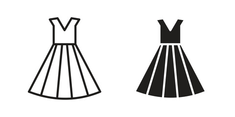 Dress icon collection with multiple styles. EPS10