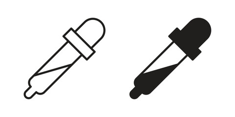 Eye dropper icon collection with multiple styles. EPS10