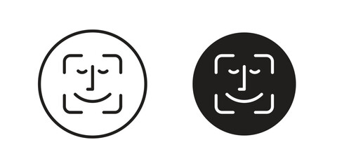 Face id icon collection with multiple styles. EPS10
