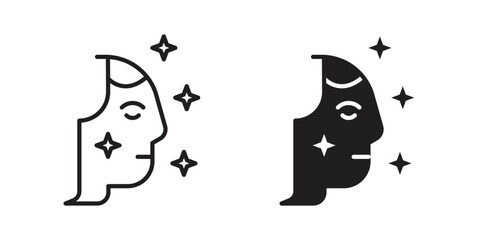 Glowing skin icon collection with multiple styles. EPS10