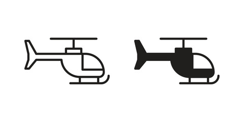 Helicopter icon collection with multiple styles. EPS10