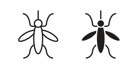 Mosquito icon collection with multiple styles. EPS10