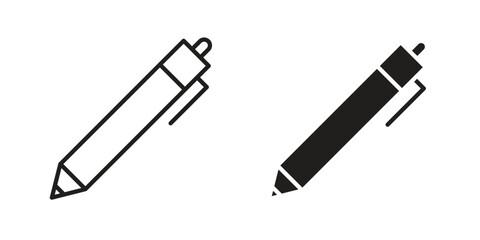 Pen icon collection with multiple styles. EPS10