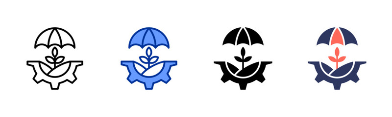 Agricultural Countermeasures icon set multiple style collection