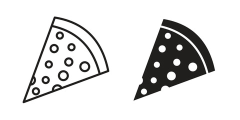 Pizza slice icon collection with multiple styles. EPS10