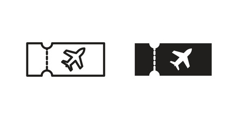 Plane Ticket icon collection with multiple styles. EPS10