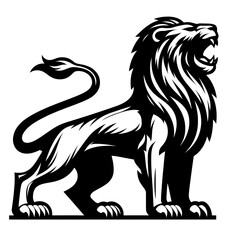 Fototapeta premium A Roaring Lion Full Body Stan...
