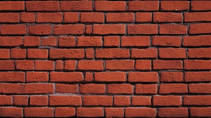 Obraz premium Textured red brick wall in warm lighting. AI generated