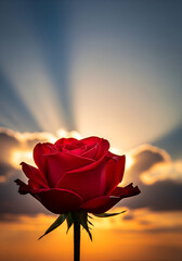 
Sunset Kiss in the Enchanted Rose Garden