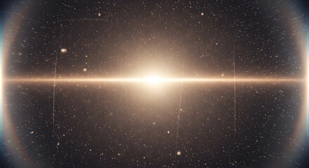 Cinematic gold light beam background with dust particle overlay effect