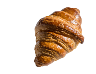 Freshly Baked Croissant with Golden Crisp Texture, Isolated