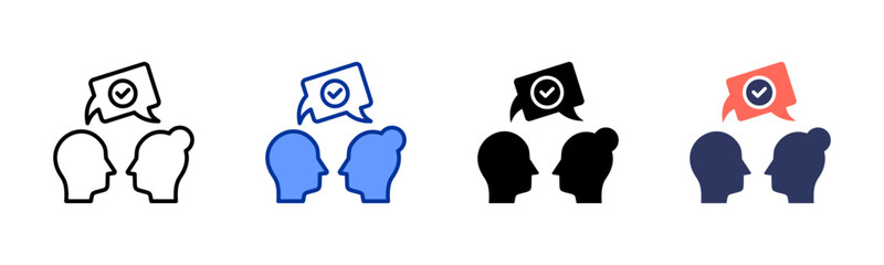 Mutual Understanding icon set multiple style collection