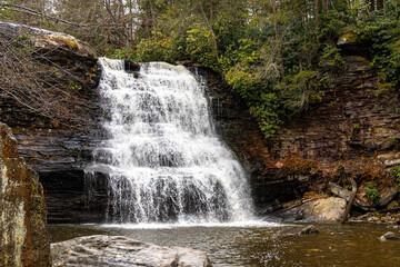 Photo of the Bear Creek waterfall in the Swallow Falls State Park Garrett County Maryland in the Late Fall Landscape Orientation