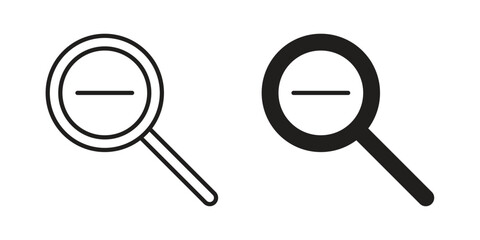 Zoom out icon collection with multiple styles. EPS10