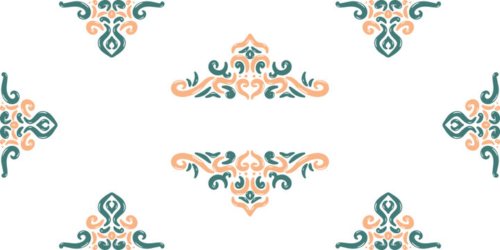 Elegant Teal Peach Frame Elements