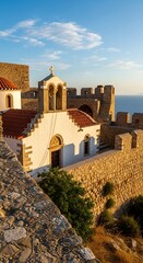 Lindos Acropolis Church - A Historic Landmark in Rhodes, Greece.