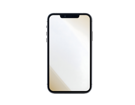 Modern Smartphone with Blank Screen, Isolated
