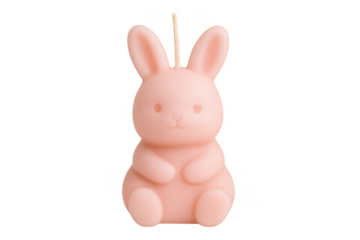 Pink bunny candle for easter decoration