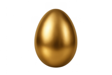 Golden egg representing wealth investment and luxury on transparent background