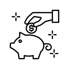 Piggy Bank icon design template SVG