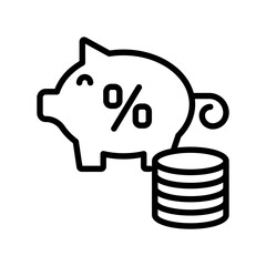 Piggy Bank icon design template SVG