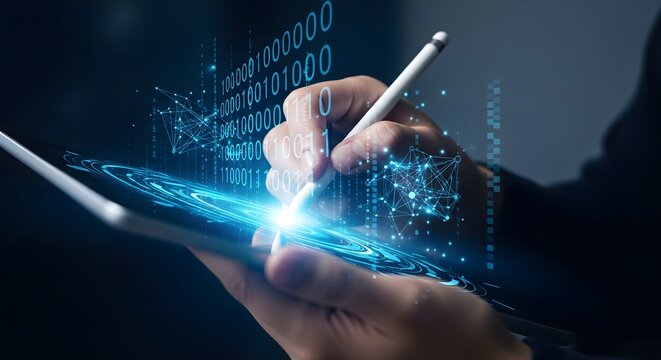 Digital Transformation and Data Analysis with Futuristic Technology. - Powered by Adobe