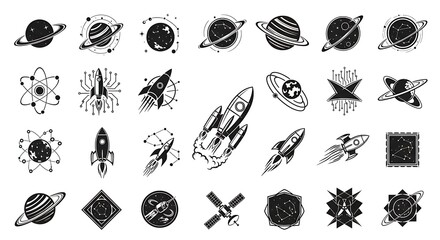 Cosmic Exploration - A Collection of Space-Themed Vector Illustrations.