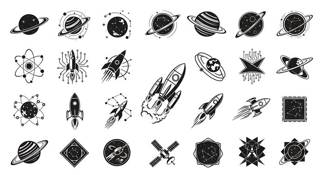 Cosmic Exploration - A Collection of Space-Themed Vector Illustrations.