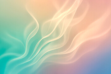 Obraz premium Abstract organic flows resembling smoke wisps, translucent gradients of cream, aqua, and blush.