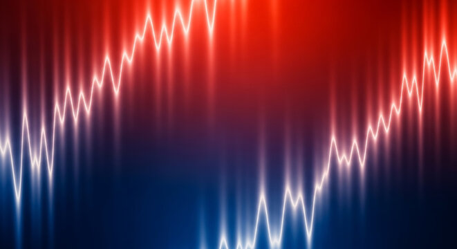 Abstract glowing sound wave waveform light background