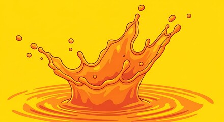 Vibrant Orange Juice Splash - Refreshing and Dynamic Illustration.
