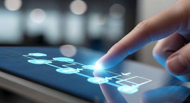 Finger Touching Digital Interface with Shopping Cart Icon. - Powered by Adobe