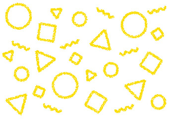 クレヨン素材　幾何学模様のポップな背景