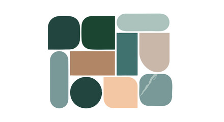 Modern Minimalist Geometric Shapes Illustration for Abstract Art Background Design