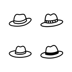 cute hats outline doodle pack