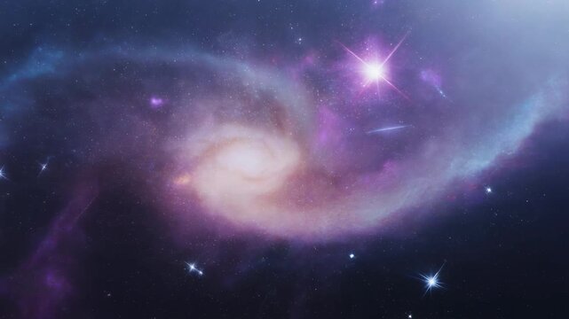 A breathtaking spiral galaxy with luminous stars and cosmic dust swirling in the vast expanse of deep space, showcasing vibrant nebulae.
