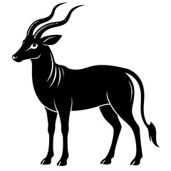 Obraz premium A black silhouette of a sable antelope standing on a