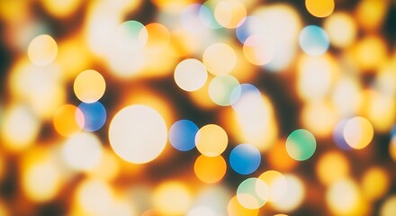 Abstract Bokeh Lights Background with Warm and Cool Tones.