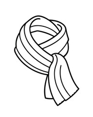  Woolen Scarf Line Art Vector