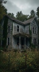 Dilapidated Victorian House - A Haunting Relic of the Past.