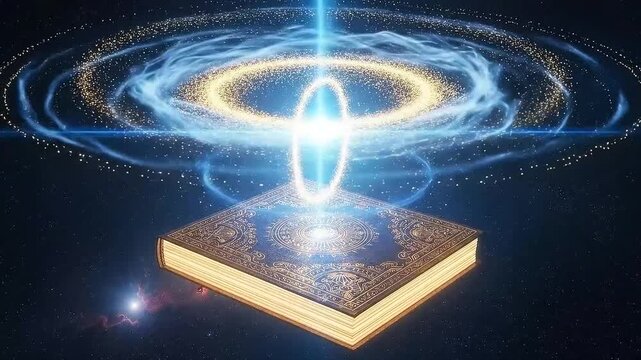 Mystical Book with Portal A Journey into the Unknown.