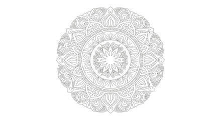 Intricate White Mandala Design.