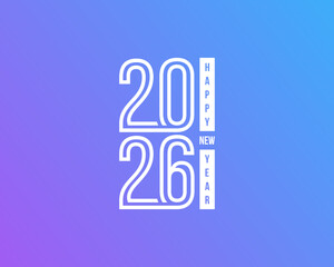 Modern logo of 2026 purple and light blue gradient