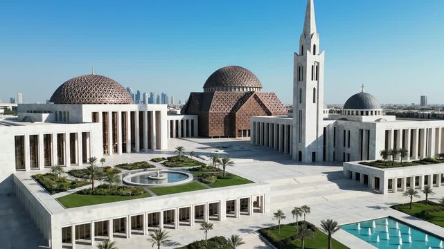 Exterior View of the Imam Muhammad Ibn Abd Al-Wahhab Mosque, Doha