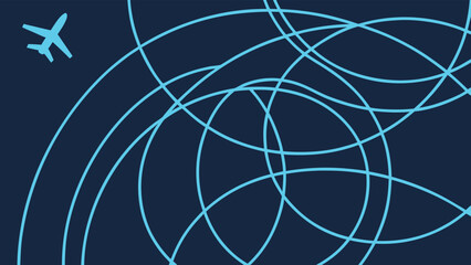 Global Aviation Network Technology and Travel Routes with vector illustration