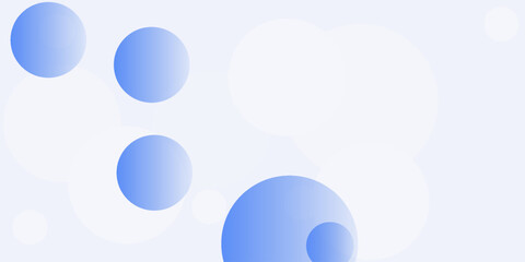 Abstract soft light with white and blue bubble ball background. Trendy minimal design. Vector illustration