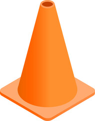 Orange traffic cone. Fire traffic cone. Traffic cone vector illustration. Orange safety pylon with white stripes for road construction warning, street hazard alert. plastic barrier icon. 
